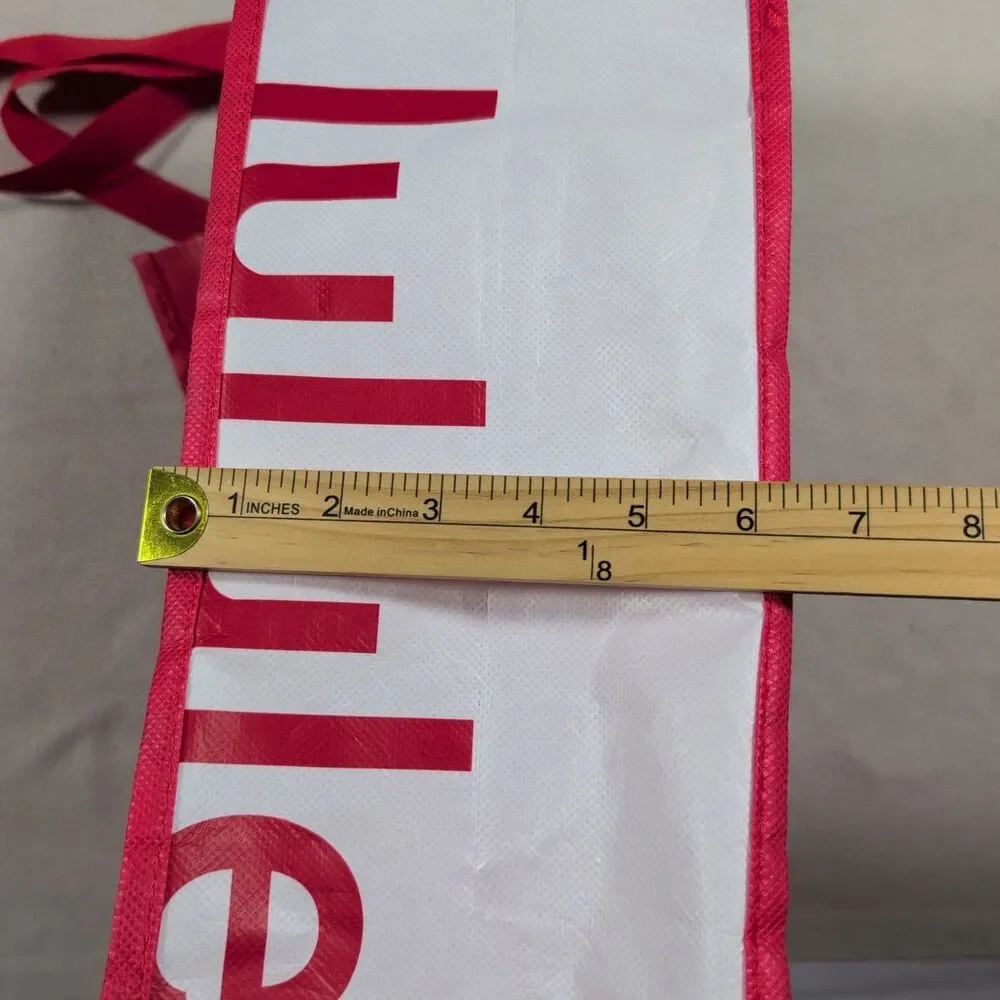 Lot of 3 Lululemon Reusable Shopping Tote Bag Large Red